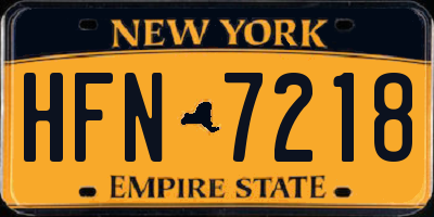 NY license plate HFN7218