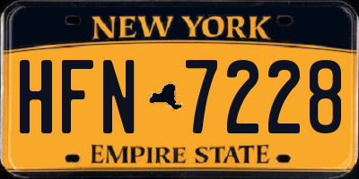 NY license plate HFN7228