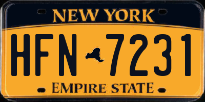 NY license plate HFN7231