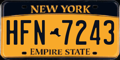 NY license plate HFN7243