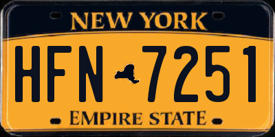 NY license plate HFN7251