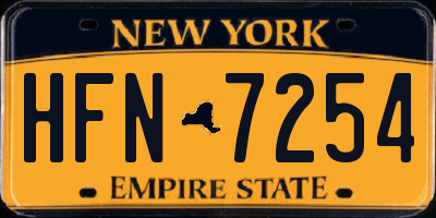 NY license plate HFN7254