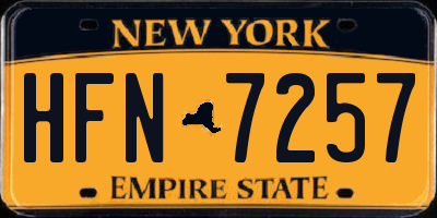 NY license plate HFN7257