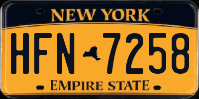 NY license plate HFN7258