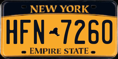NY license plate HFN7260