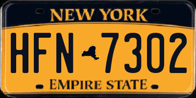 NY license plate HFN7302