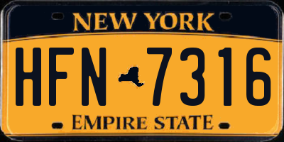 NY license plate HFN7316