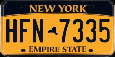 NY license plate HFN7335