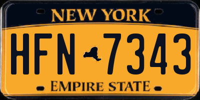 NY license plate HFN7343