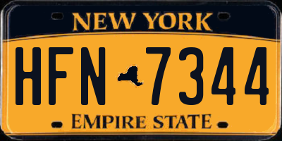 NY license plate HFN7344