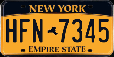 NY license plate HFN7345