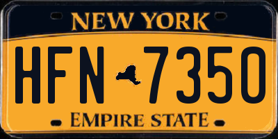 NY license plate HFN7350