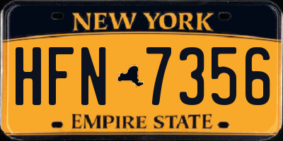 NY license plate HFN7356
