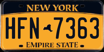 NY license plate HFN7363