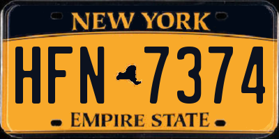 NY license plate HFN7374