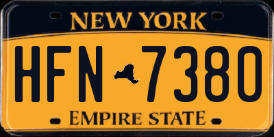 NY license plate HFN7380