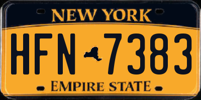 NY license plate HFN7383