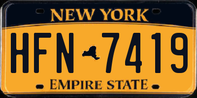 NY license plate HFN7419
