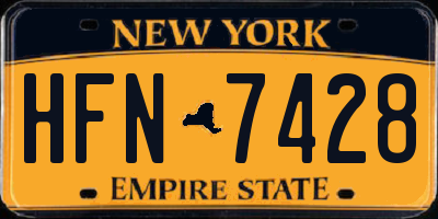 NY license plate HFN7428
