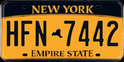 NY license plate HFN7442