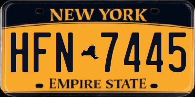 NY license plate HFN7445