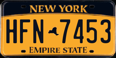 NY license plate HFN7453