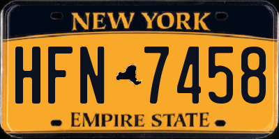 NY license plate HFN7458