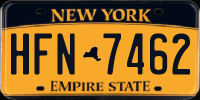 NY license plate HFN7462