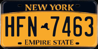 NY license plate HFN7463