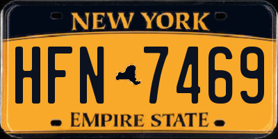 NY license plate HFN7469