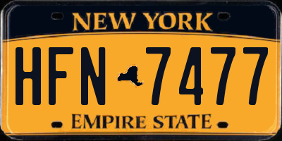 NY license plate HFN7477