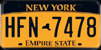 NY license plate HFN7478