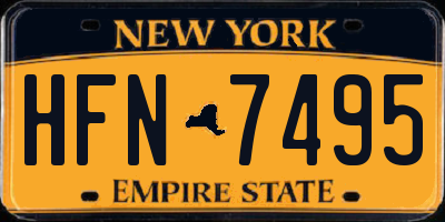 NY license plate HFN7495