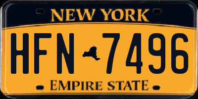 NY license plate HFN7496
