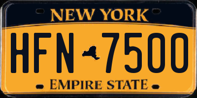 NY license plate HFN7500