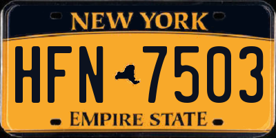 NY license plate HFN7503