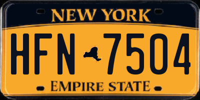 NY license plate HFN7504