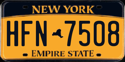 NY license plate HFN7508