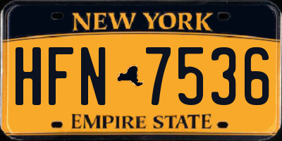 NY license plate HFN7536