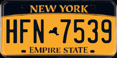 NY license plate HFN7539