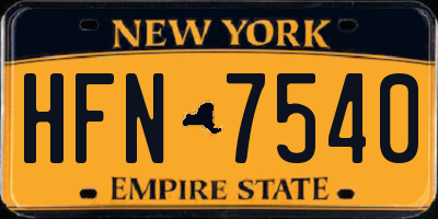 NY license plate HFN7540