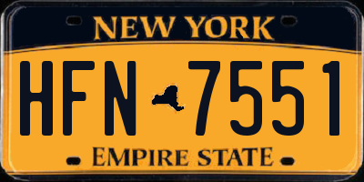 NY license plate HFN7551