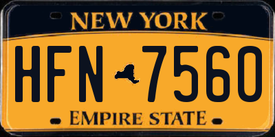 NY license plate HFN7560