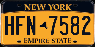 NY license plate HFN7582