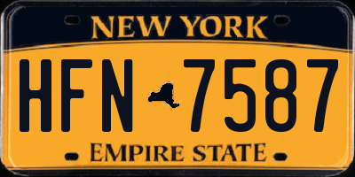 NY license plate HFN7587