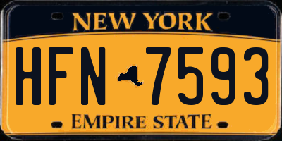 NY license plate HFN7593