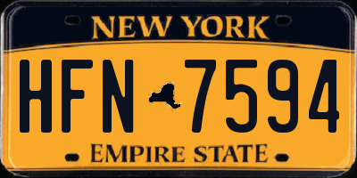 NY license plate HFN7594