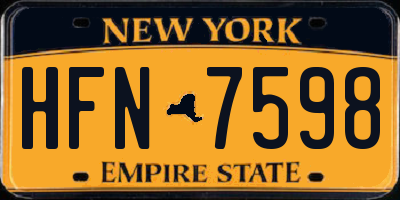 NY license plate HFN7598