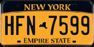 NY license plate HFN7599
