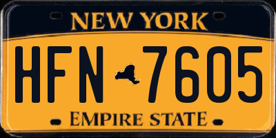 NY license plate HFN7605